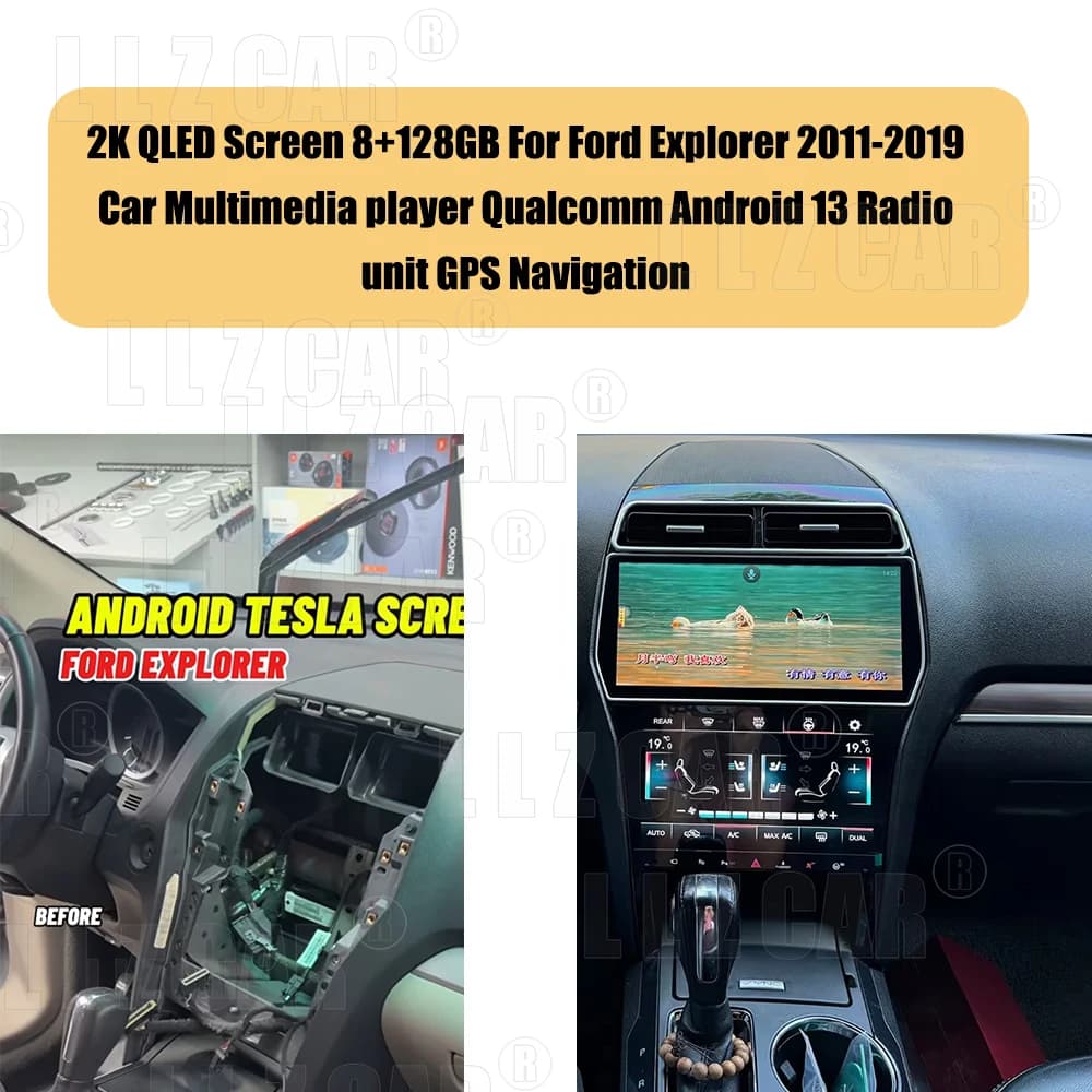 2K QLED Screen 8+128GB For Ford Explorer 2011-2019 Car Multimedia player Qualcomm Android 13 Radio unit GPS Navigation