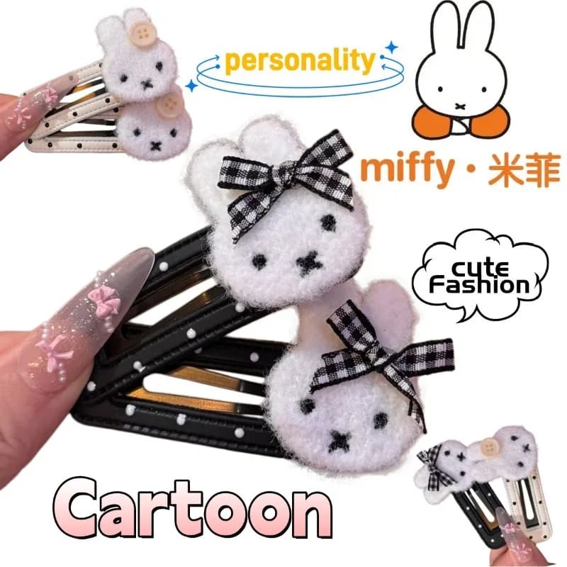Miffy hair clip, cute and fashionable cartoon, personalized and creative, durable hair accessory, birthday gift for friends