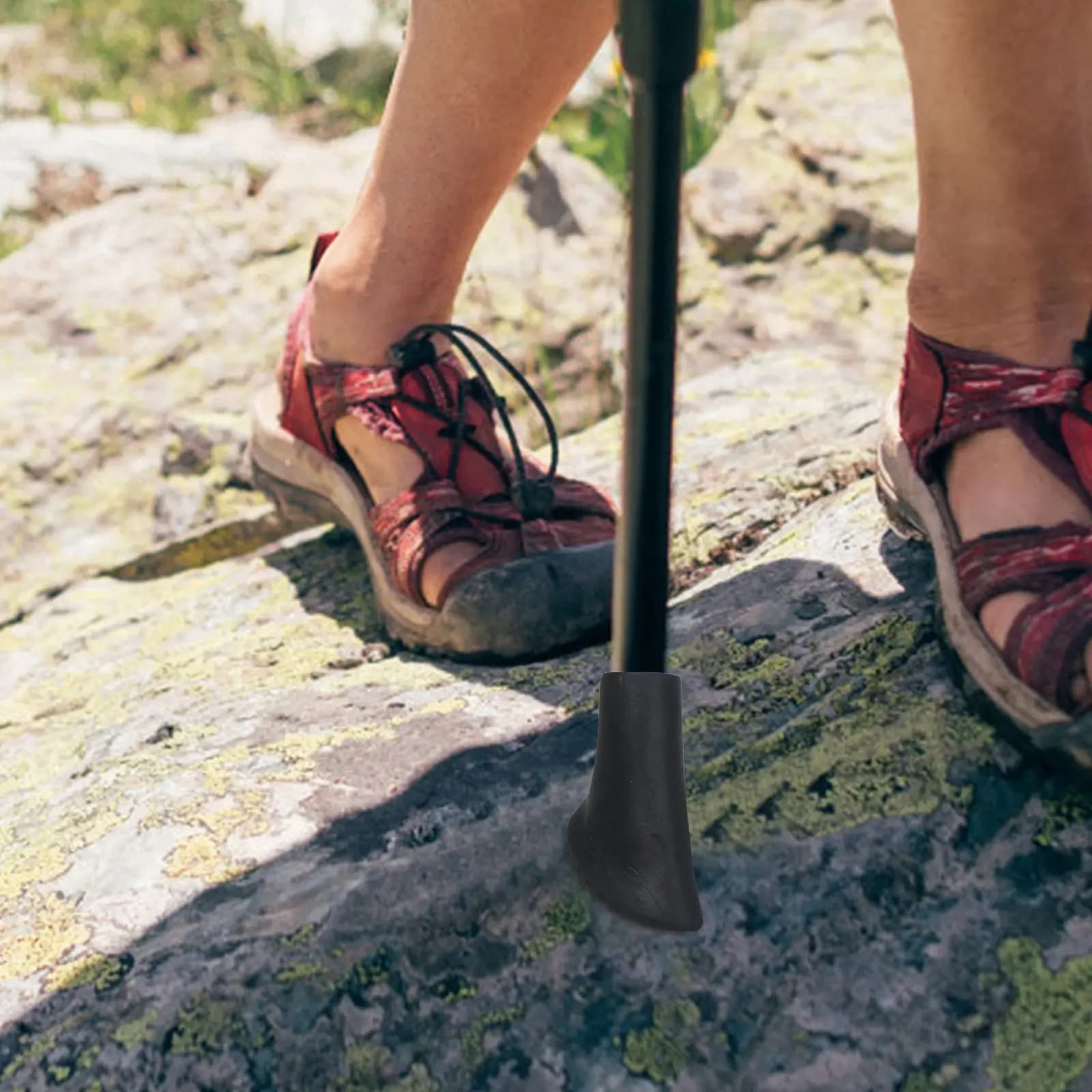 6 Pezzi Punte in Gomma Universali di Ricambio per Bastoncini da Trekking, Coperture Antiscivolo per Bastoni da Escursionismo, Accessori per Bastoncini da Passeggio