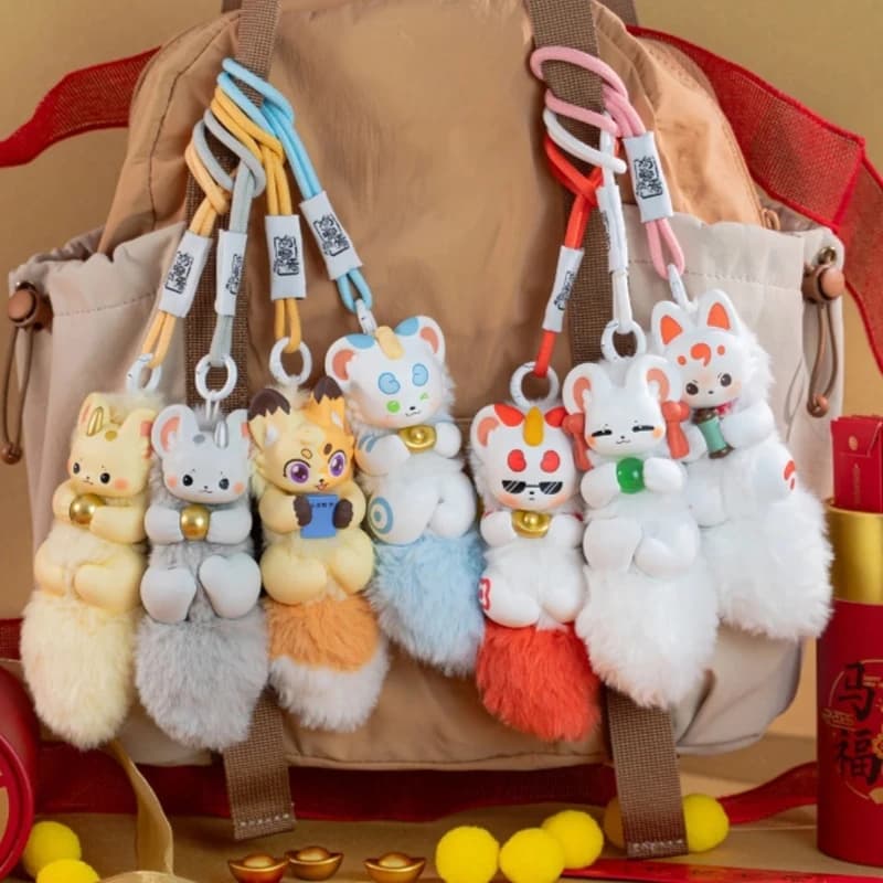 Fabbricato Ciondolo Peluche a Sorpresa Bestia Mitica, Bambola Pelosa Carina, Decorazione da Scrivania Trendy da Collezione, Regalo di Capodanno