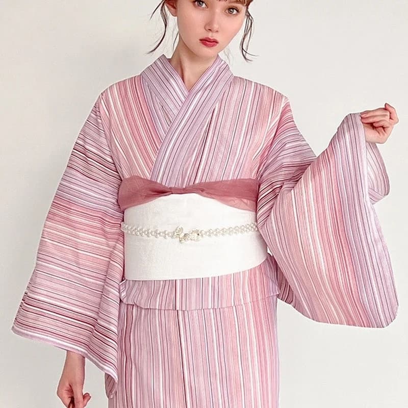 Traditional Women's Kimono Bathrobe Full Cotton Layered Wear Conference Travel Photography Japanese Style Ladies' Costume
