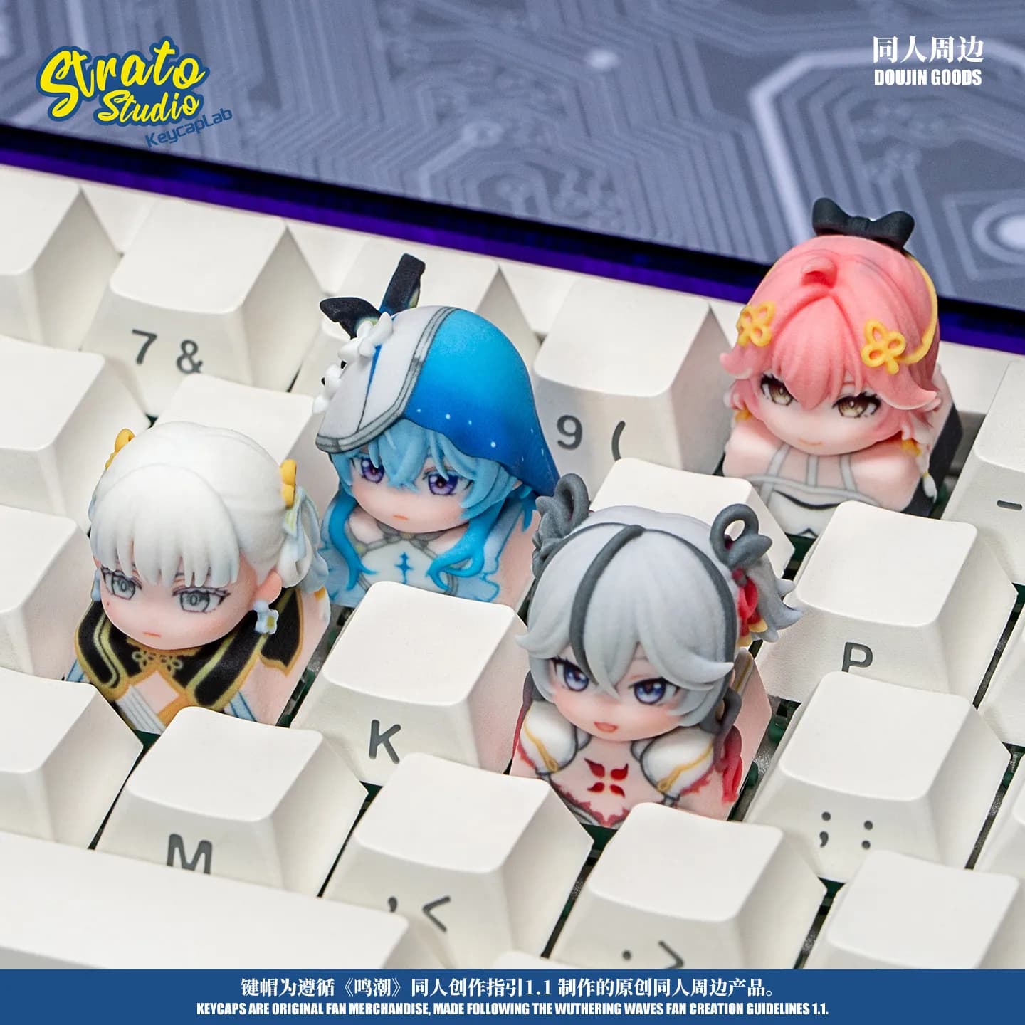 Wuthering Waves Camellya The Shorekeeper Cosplay Anime Keycaps Resin Material for Mechanical Keyboard Accessories Key Caps