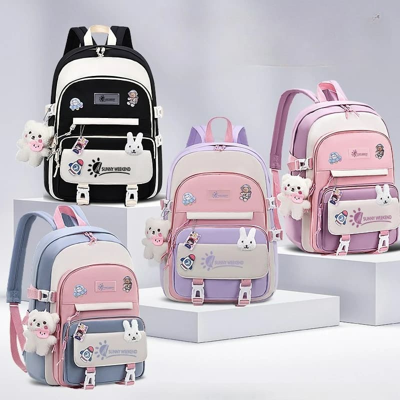 Girl School Bag Cute High School Students Junior High School Students Primary Grades 3 To 5 and 6 School Students Backpack