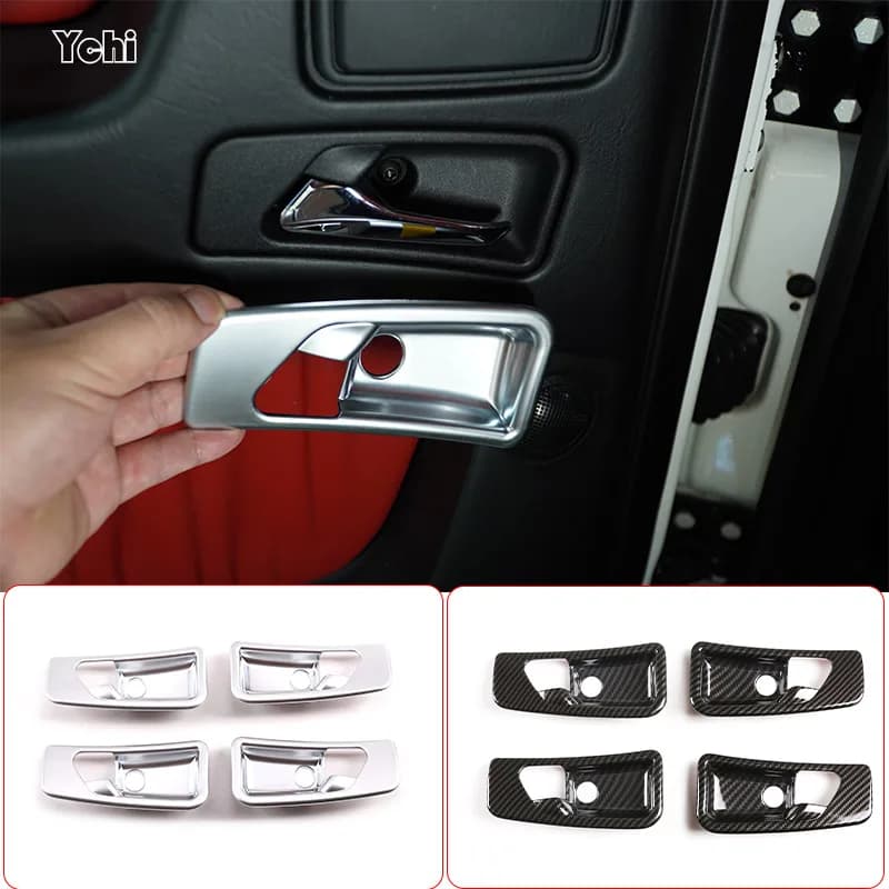 ABS Argento/Fibra di Carbonio Auto Maniglia Interna Della Porta Ciotola Decorazione Della Copertura Adesivi Per MercedesBenz Classe G W463 07-18 Accessori Auto