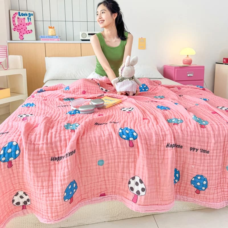 100% cotton blanket Breathable towel for children Covers Soft Scottish nap blankets on the skin Super soft towel