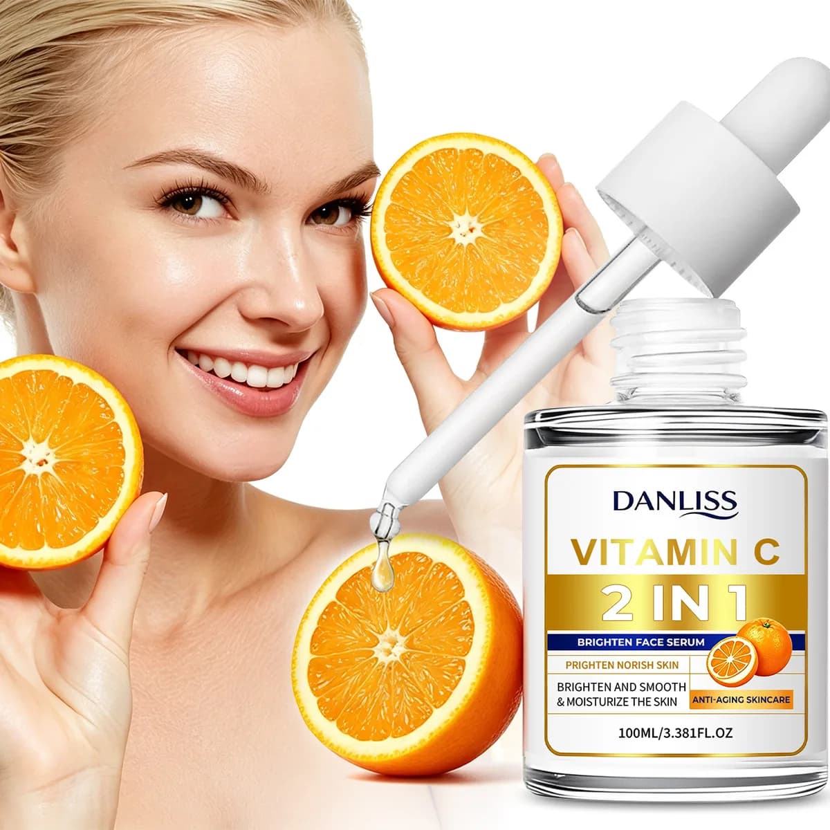 Vitamin C 2 IN 1 Brightening Face Serum – Anti-Aging & Hydrating with Niacinamide Transform your skin.