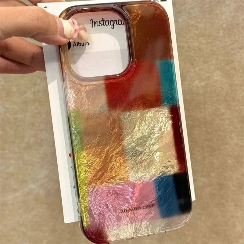 Cover per telefono con reticolo colorato per iPhone 17 17PRO 17PROMAX 16 15 Pro Max 14 11 13 12 XR 8 7 Plus X XS