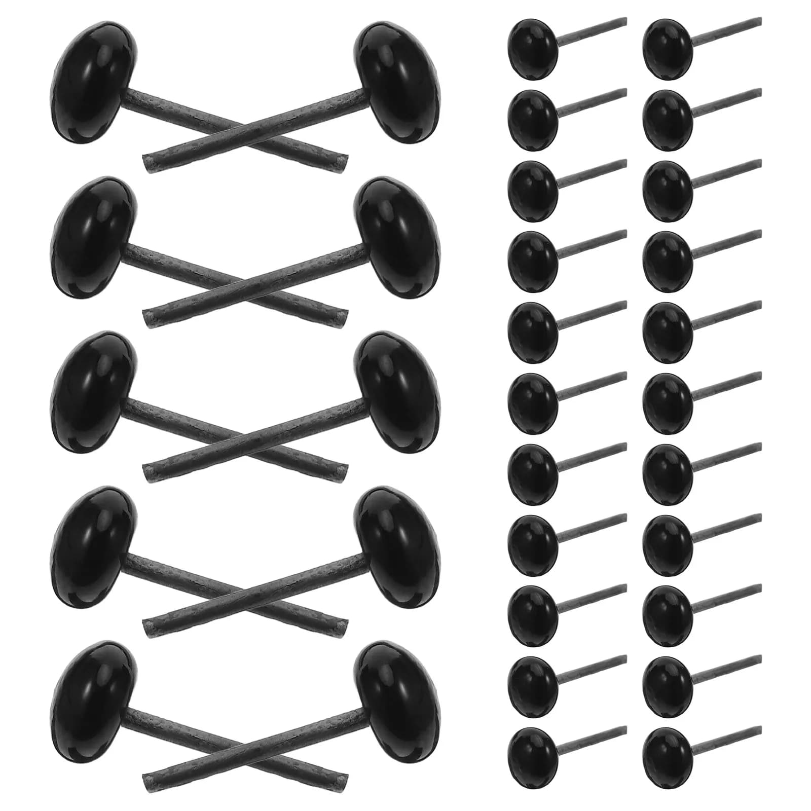 100 Pezzi Occhi di Sicurezza Rotondi in Vetro Nero 5mm, Occhi Realistici per Progetti di Lavorazione a Maglia, Uncinetto, Feltro e Fai-da-Te