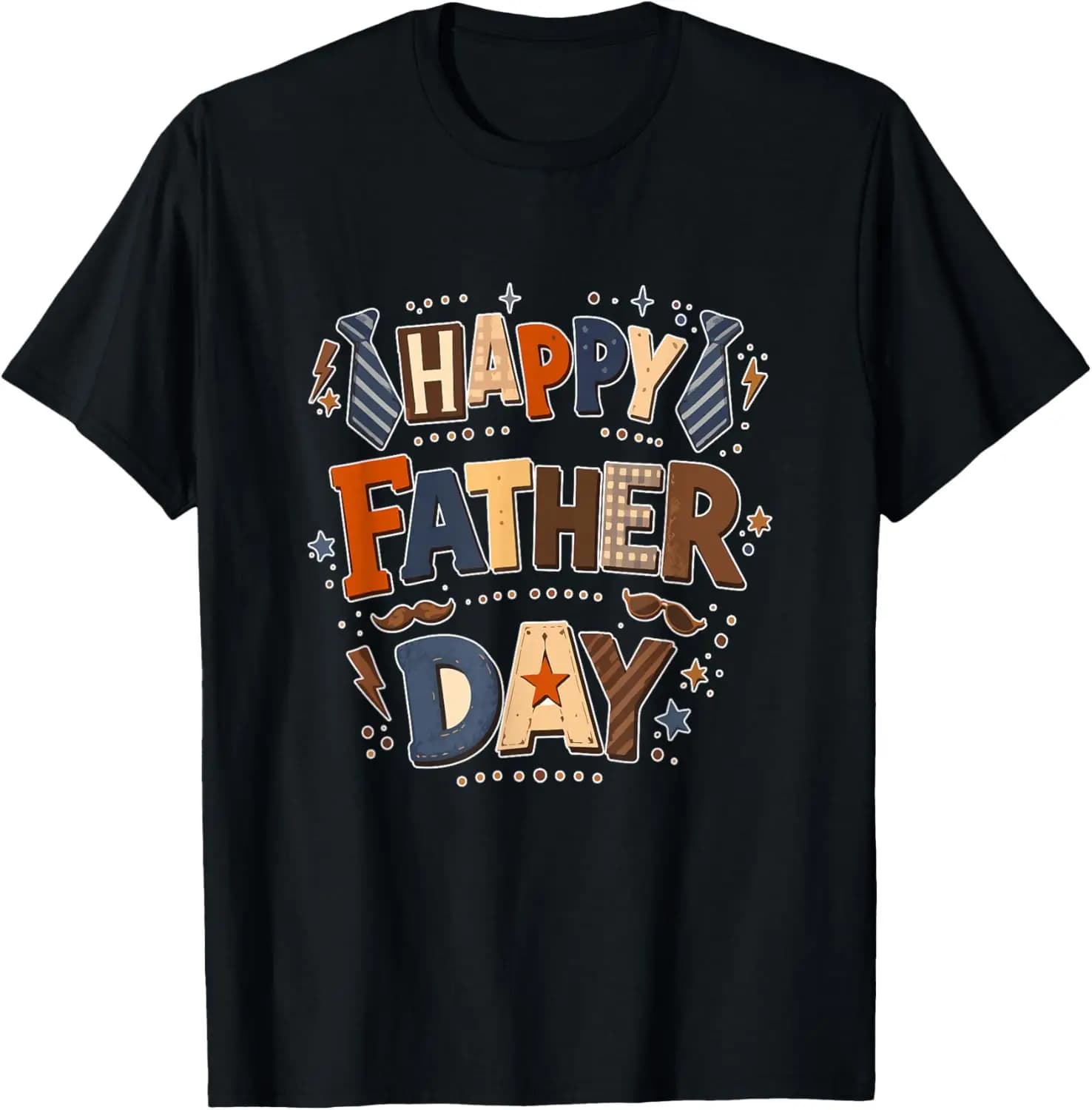 Happy Father Day Colorful Costume Dad Lover Family Kids T-Shirt Summer Short-Sleeved Breathable Sweat-Wicking Versatile Fashion
