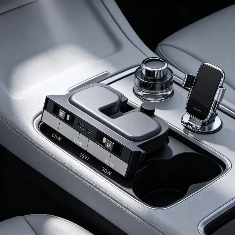Fast Charging Docking Station for Tesla Model Y Juniper 3 Highland Retractable Center Console Charger 65W USB Hub Phone Charger