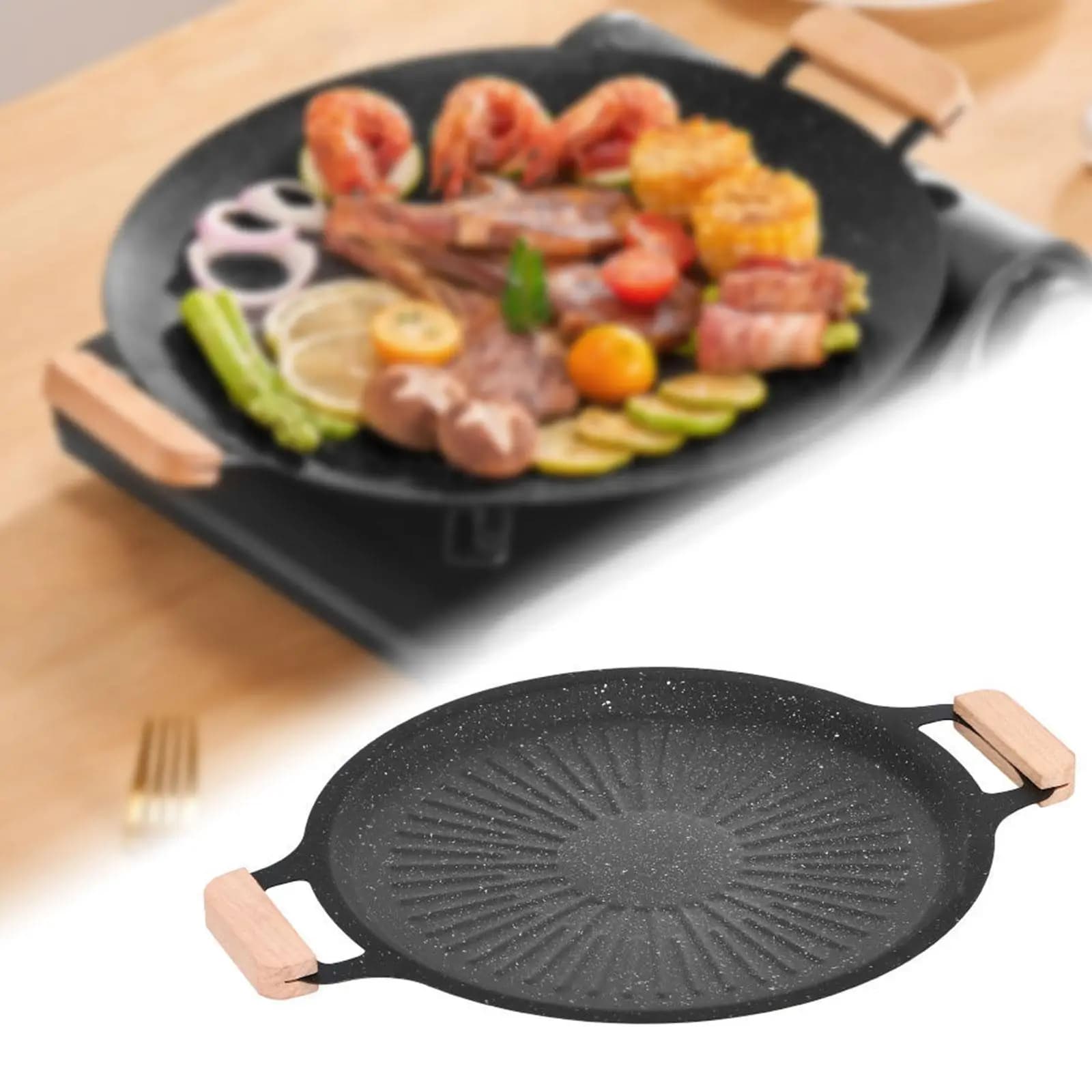 Padella Antiaderente Ironwood per Grigliare, Ideale per Campeggio, Barbecue, Pancake, Compatibile con Piani a Induzione, Elettrici e a Gas, Uso Versatile