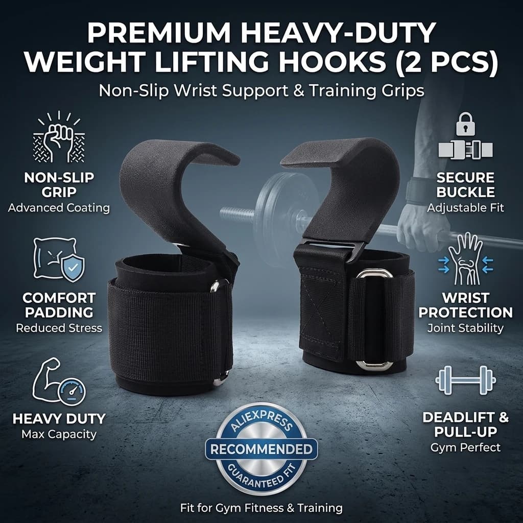 Weight Lifting Hooks 1/2Pcs Non Slip Wrist Support Straps Heavy Duty Padded Training Grips For Deadlift Pull Ups Gym Fitness