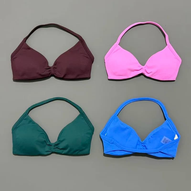 Reggiseno Sportivo da Donna con Spalline Sottili, Top da Palestra ad Alto Supporto, Senza Cuciture, con Effetto Scrunch, per Allenamento, Corsa e Yoga
