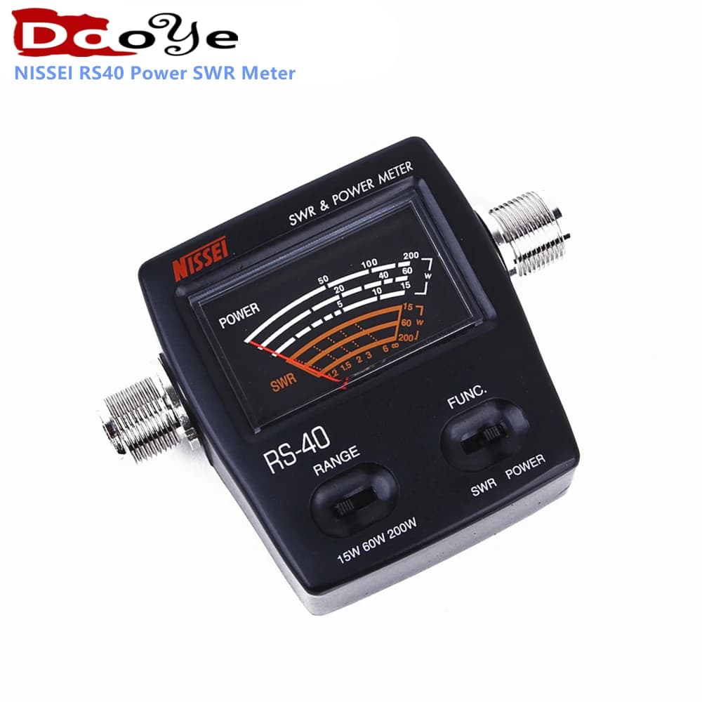 NISSEI RS40 Power SWR Meter RS-misurabile fino a 200W Power Range connettore 144/430mHz Walkie Talkie accessori
