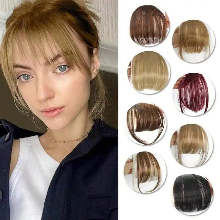 Synthetic Air Bangs Hair Clip-In Extension Front Fringes Hair Pieces Air Bangs Fiber Hair Accessories Invisible Natural