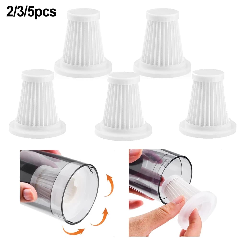 Filtro per aspirapolvere lavabile da 2/3/5 pezzi per aspirapolvere portatile senza fili per auto, filtro dell'aria riutilizzabile, cartuccia di ricambio