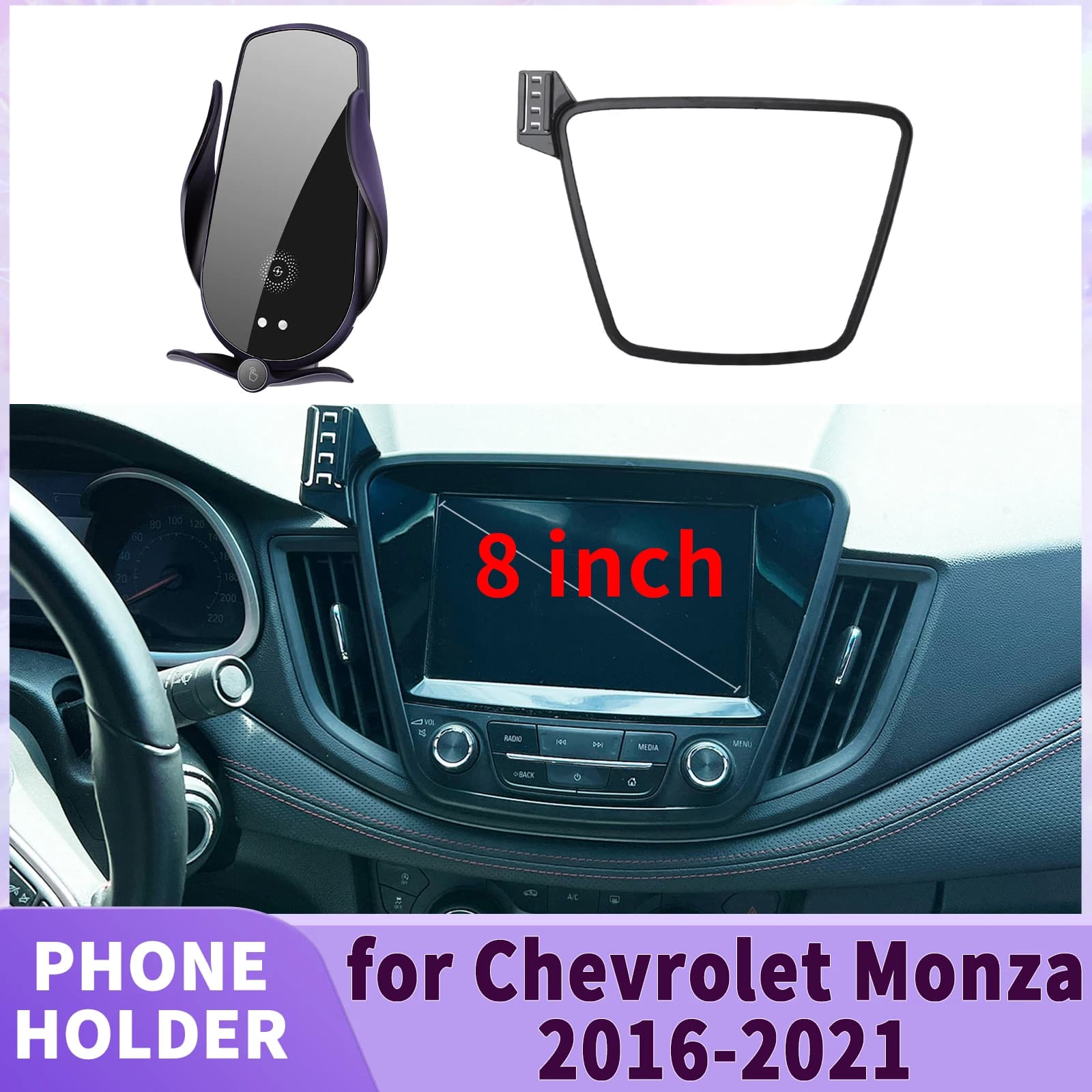 fit for Chevrolet Monza 2016 2017 2018 2019 2020 2021 Cavalier Screen Base Phone Holder Mount ​​ Secure Clip Car​​ accessoires