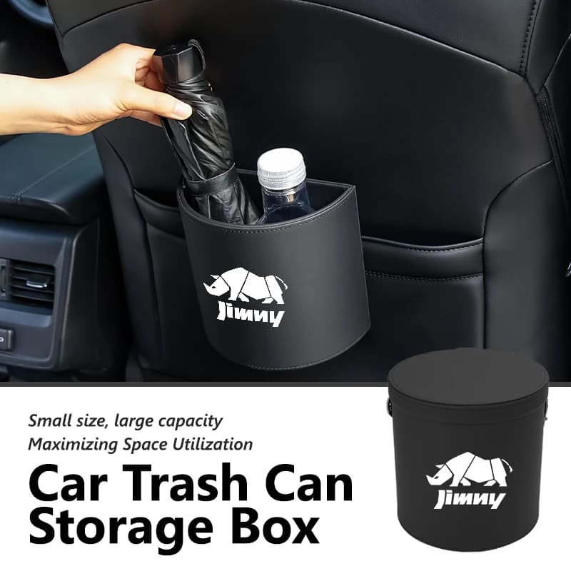 Car Trash Can Hanging Waste Rubbish Bin Garbage Basket Organizer For Suzuki Jimny jb23 jb64 jb43 jb74 jb53 jb32