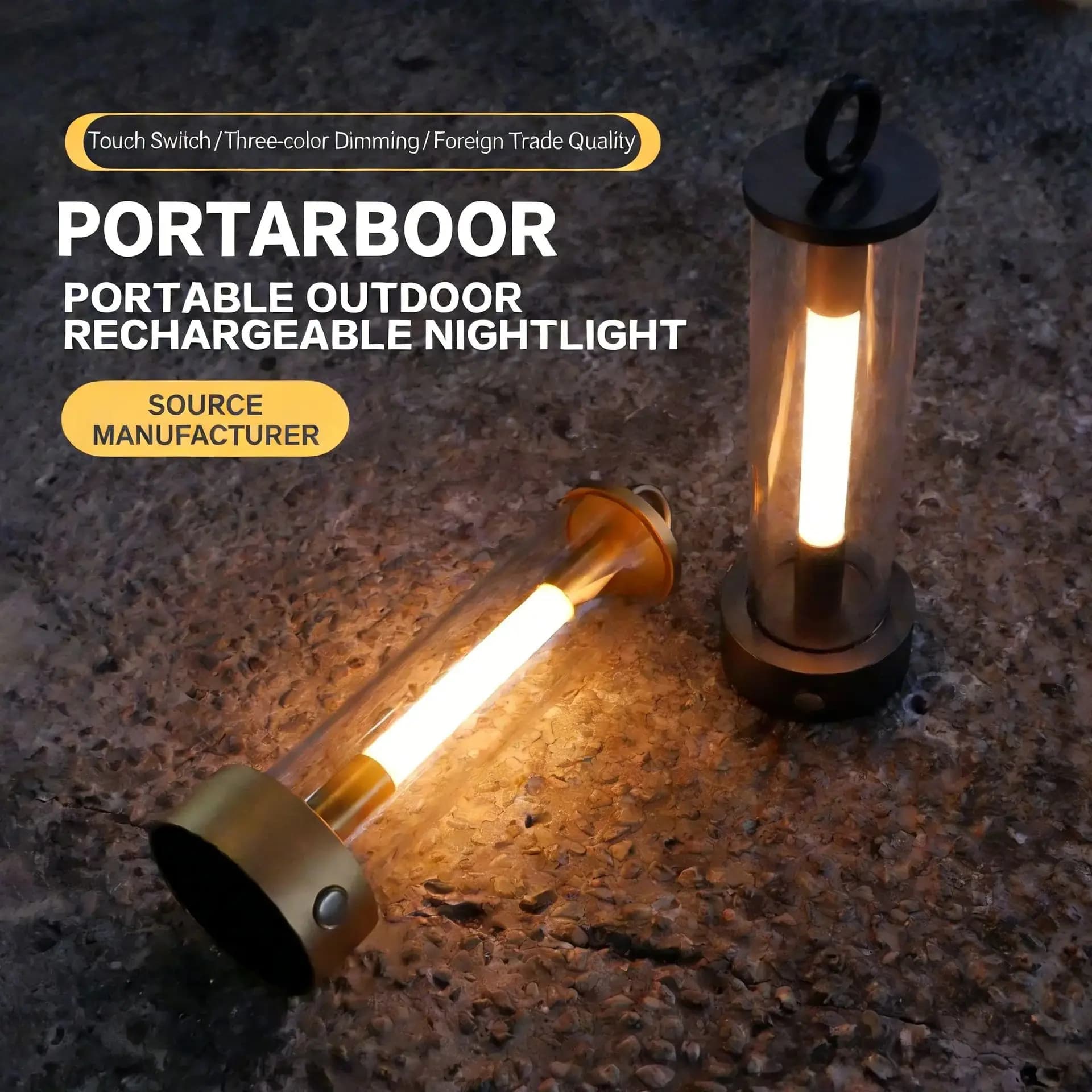 Lampada da Campeggio Trasparente Portatile per Esterni, Paralume in Acrilico, Lampada da Tavolo, Luce Notturna per Cortile, Luce d'Ambiente per Camera da Letto