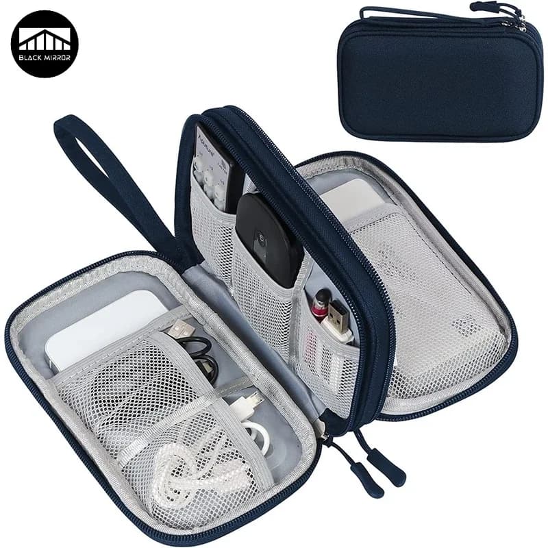 Organizzatore da viaggio Accessori elettronici Organizzatore Portatile impermeabile a doppio strato per cavo Power Bank per disco rigido