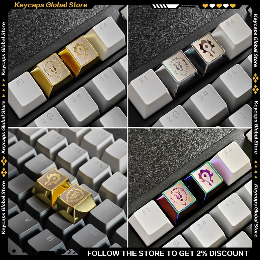 World of Warcraft Horde/Logo dell'alleanza Copritasti Periferiche di gioco in metallo Tastiera meccanica artigianale personalizzata Keycap Cherry R4