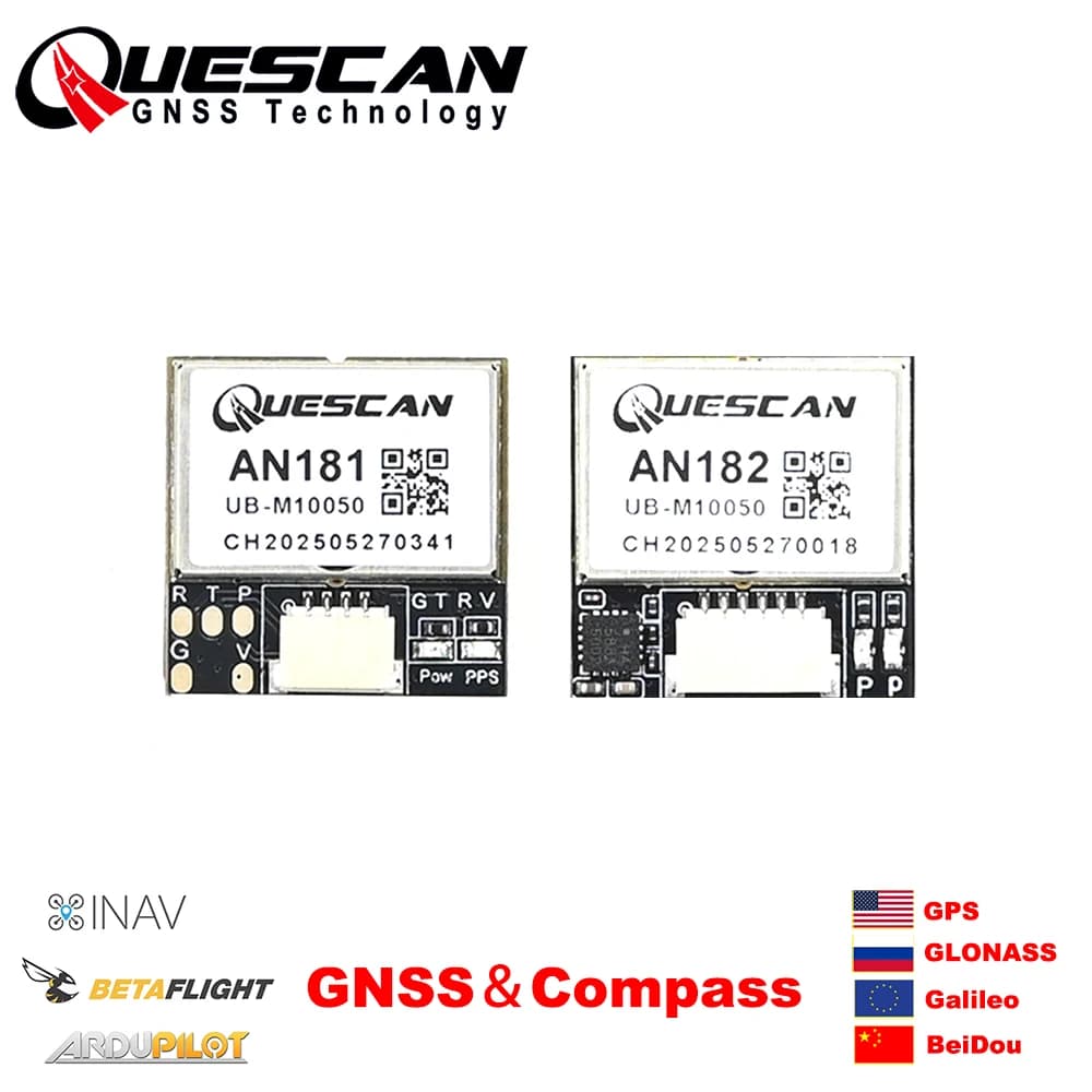 QUESCAN 18mm M10 GPS module GNSS with compass 25Hz GPS Galileo GLONASS BeiDou FPV Racing Car Drone GPS flight controller M10050