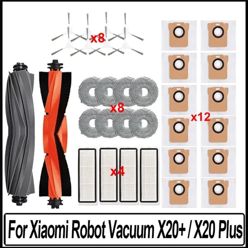 Accessori ABSE per Robot Aspirapolvere X20 + / X20 Plus: Sacchetto Polvere, Panno Lavapavimenti, Spazzola Principale e Laterale, Filtri HEPA, Parti di Ricambio