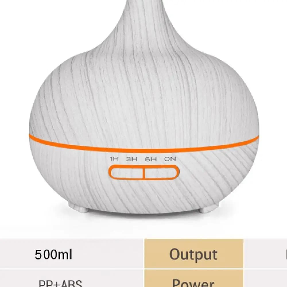 500ml Wood Grain Aromatherapy Diffuser with Remote, Ultrasonic Humidifier, 7-Color LED, Essential Oil Diffuser, Quiet Operation,