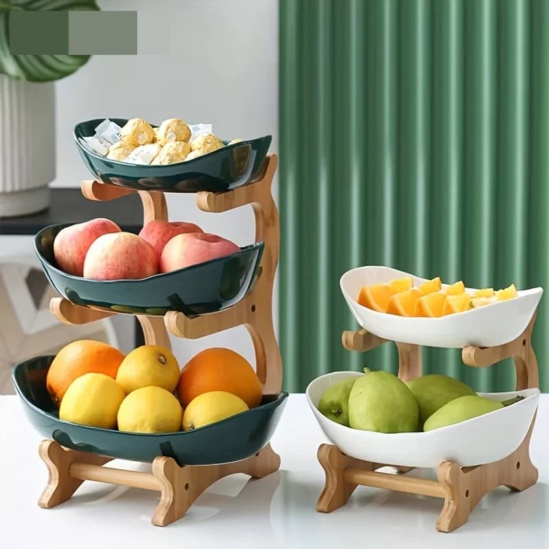 Piatto per Frutta a 2/3 Livelli, Ciotola in Plastica per Snack, Moderno Portafrutta Creativo, Portacaramelle, Alzata per Torte, Ciotola per Insalata