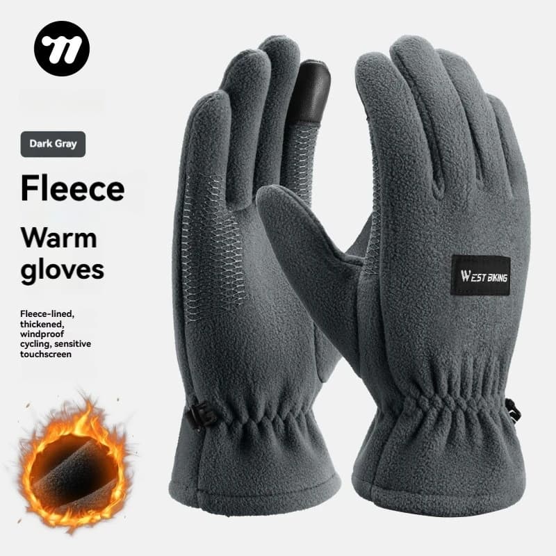 WEST BIKING X Ridgeloop Cycling Gloves Winter Fleece Touch Screen Thermal Gloves for Electric Bike Motorcycle Outdoor Riding