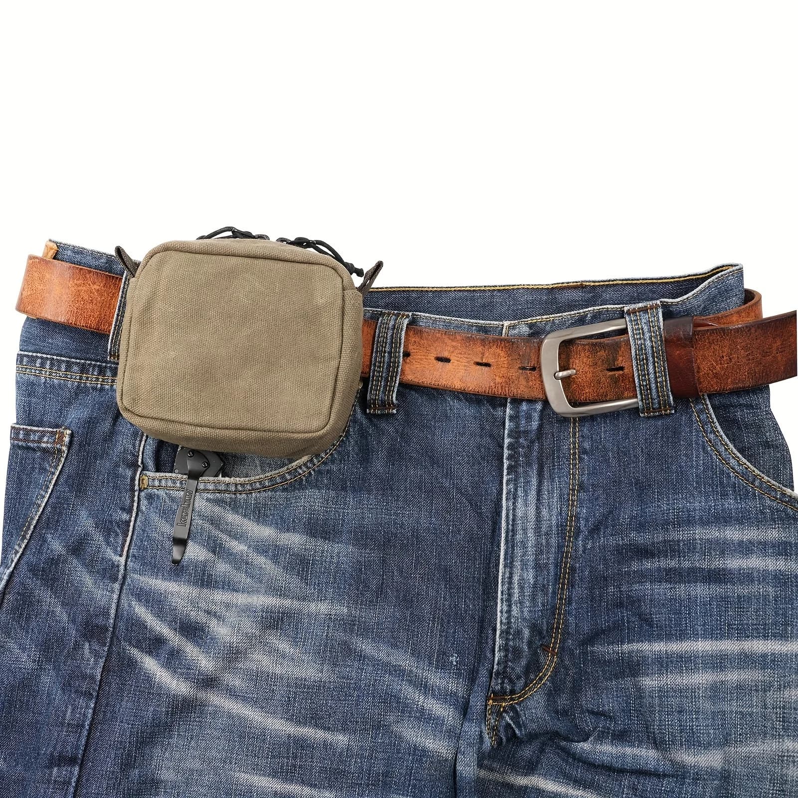 Marsupio da cintura per uomo donna YKK cerniere EDC, marsupio da cintura per escursionismo, resistente all'acqua, tela cerata