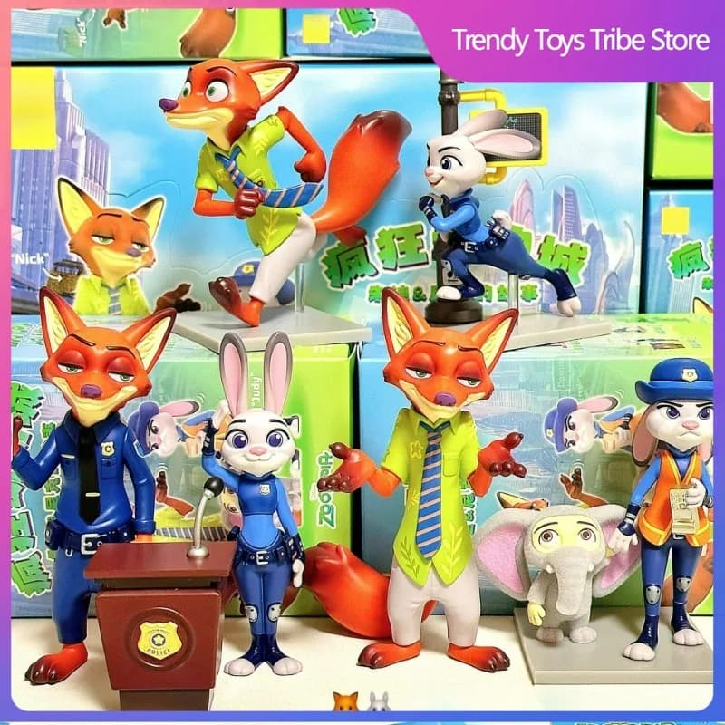 ZOOTOPIA Judye Nick Serie di Storie Blind Box Bambole Kawaii Figure Anime Scatola Misteriosa Modellini da Scrivania Ornamenti da Collezione Giocattoli Regalo
