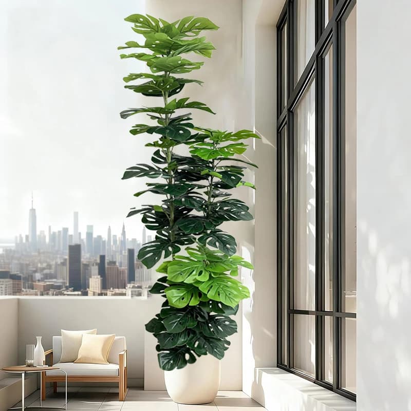 Piante Artificiali di Monstera Grandi 60-170cm, Alberi di Palma Tropicali, Foglie Finte di Tartaruga, Foglie di Maranta in Plastica per Decorazioni Casa, Negozio e Giardino