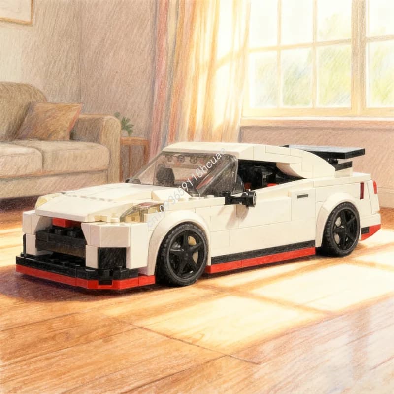 346 pz MOC Nissan GTR City Champions Super Car Modello Building Blocks Architettura Giocattolo Idea Regali Di Natale Educazione Mattoni Per Bambini