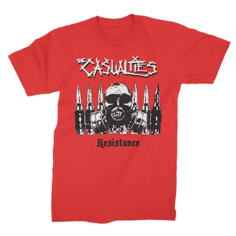 Authentic The Casualties Resistance Slim Fit T Shirt Red S NEW