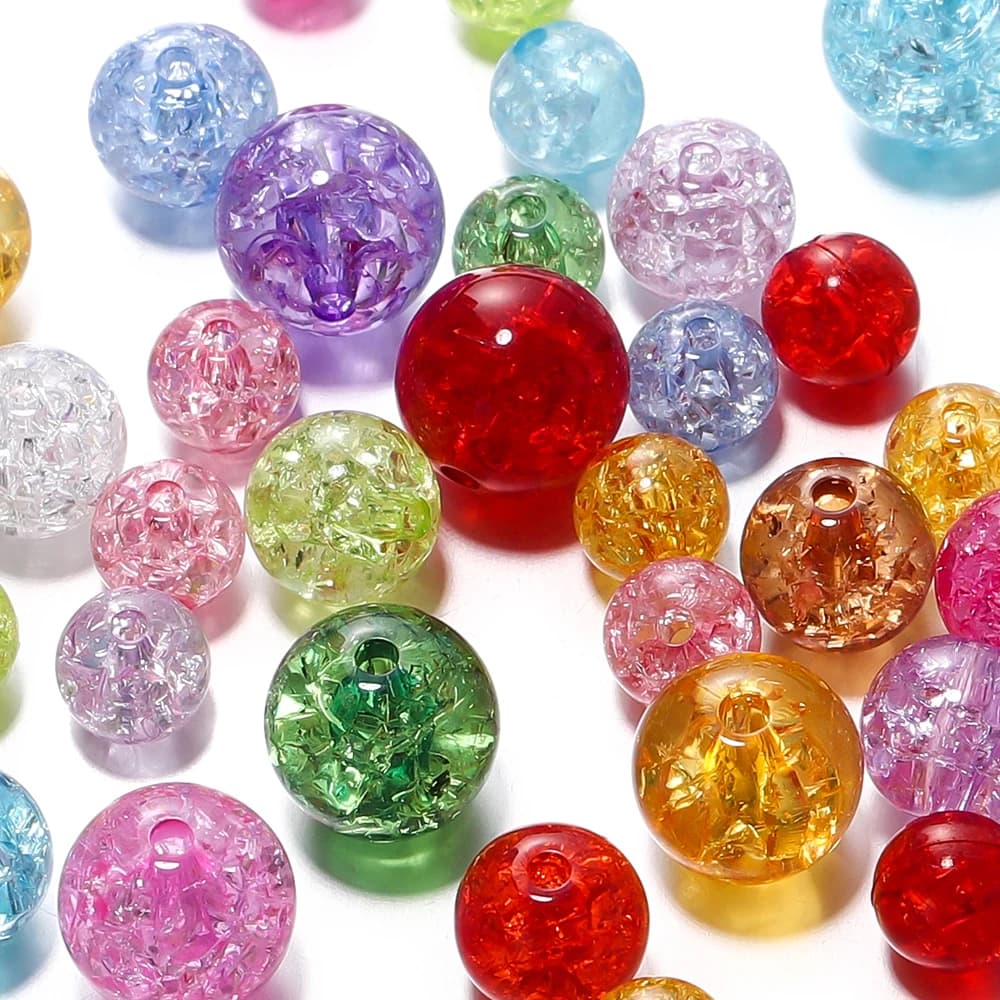 20-30 pz 8/10/12mm perline acriliche di cristallo incrinato perline colorate distanziatrici allentate per gioielli che fanno perline di fascino collana braccialetto fai da te