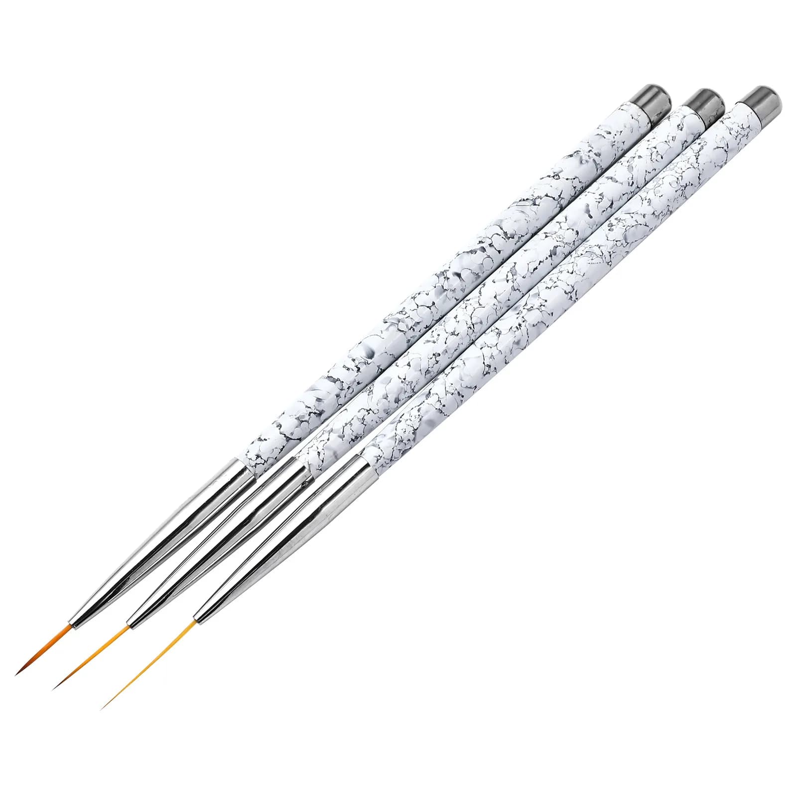 Set di 3 Penne per Nail Art con Effetto Marmo, Pennelli per Disegno a Lunga Durata, Attrezzatura per Pittura Unghie, Strumento per Manicure