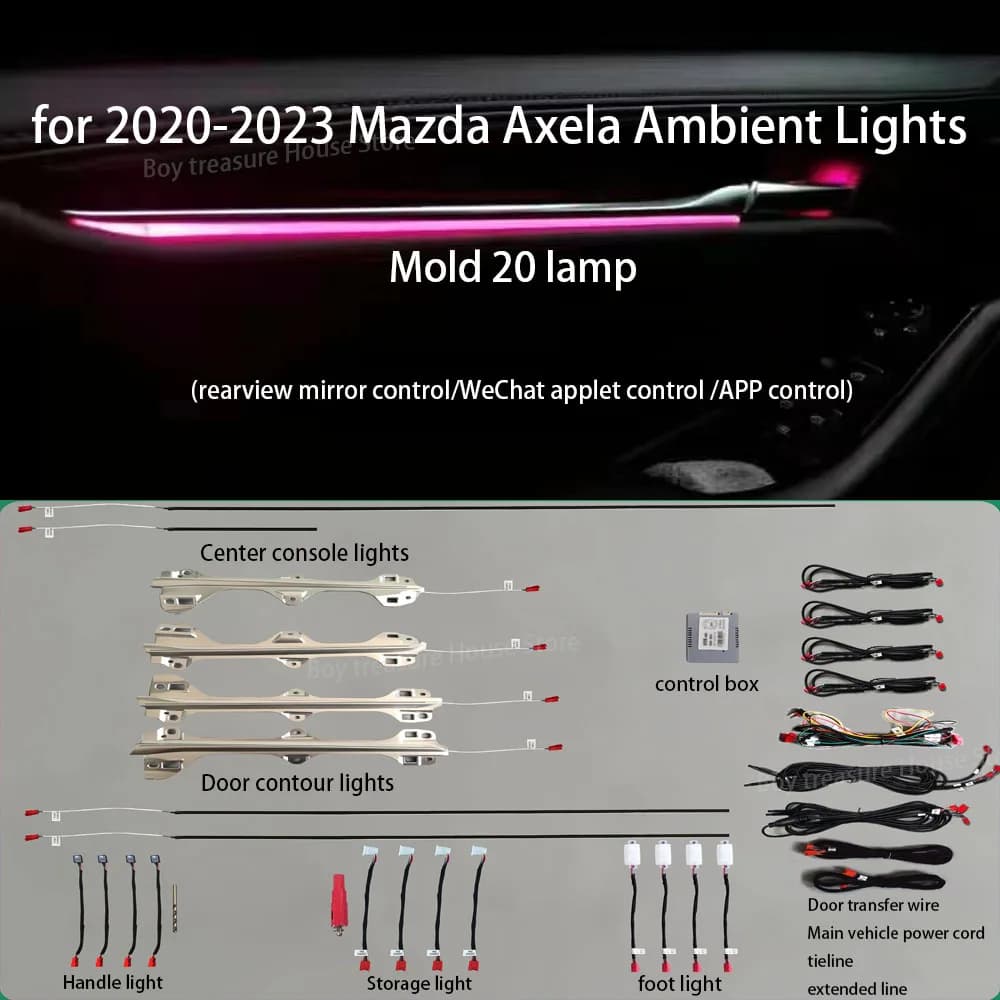 Luce ambientale per Mazda Axela 2020-2023 pulsante APP controllo porta cruscotto decorativo LED atmosfera lampada striscia illuminata