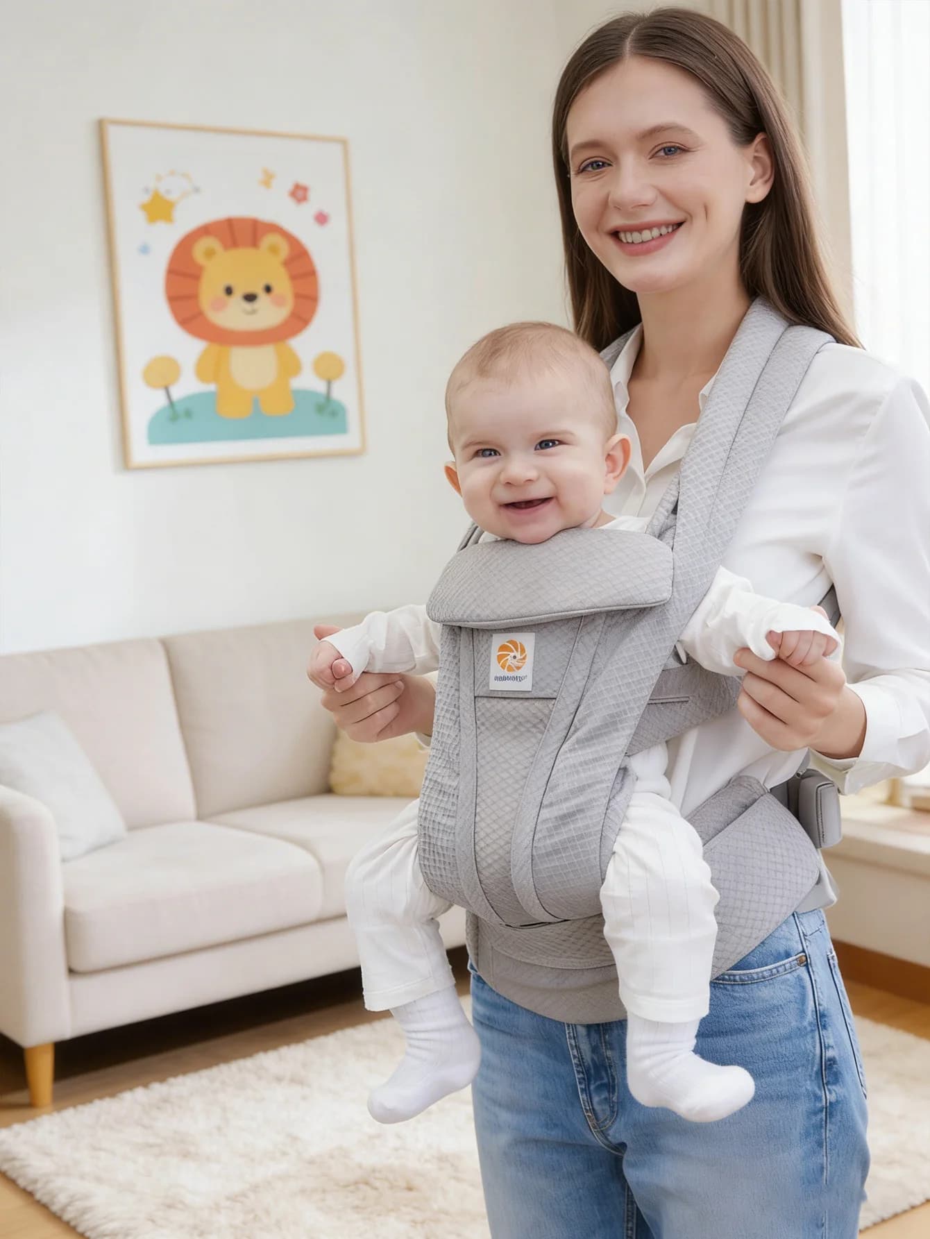 Marsupio per neonati e bambini piccoli (da 7 a 30 libbre), marsupio per bambini con spallacci regolabili, marsupio realizzato in