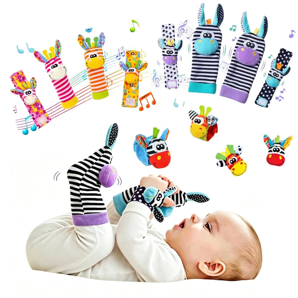 Wrist socks for newborn toys 0-12 months girl boy toy for learning early educational development sensory gifts for cute children