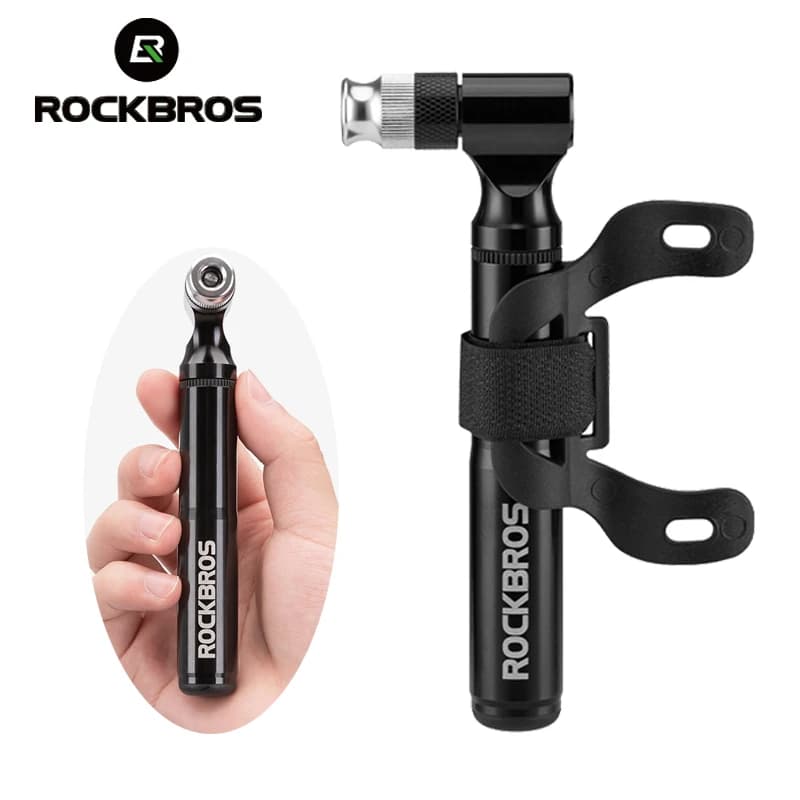 ROCKBROS Mini 130PSI pompa per bicicletta lega di alluminio resistente all'usura portatile a prova di caduta gonfiatore per pompa ad aria ultraleggera AV FV