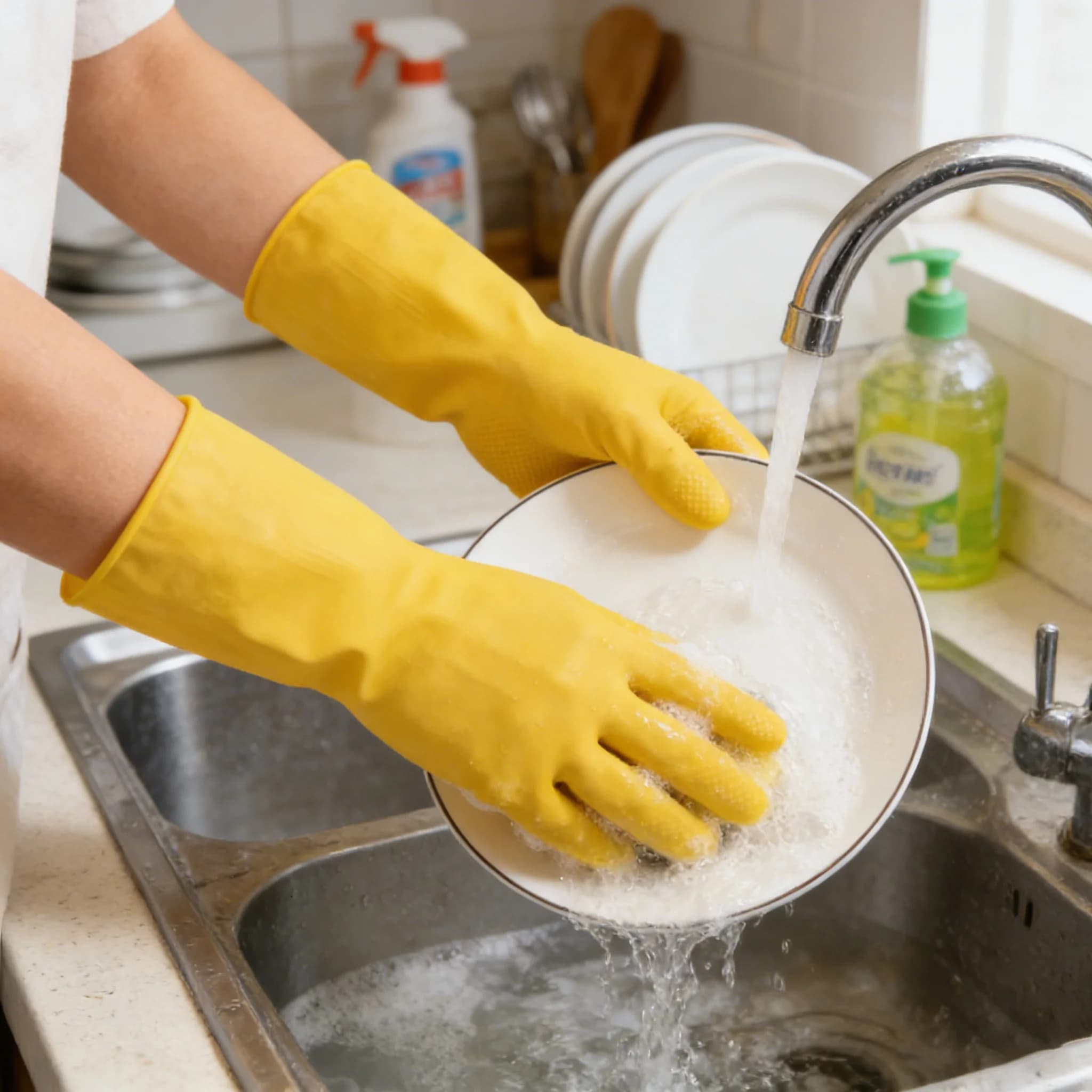 Guanti in lattice da 1-10 pezzi, resistenti alla deformazione, per lavori domestici, cucina, guanti in lattice ispessiti resistenti per lavare i piatti e fare il bucato