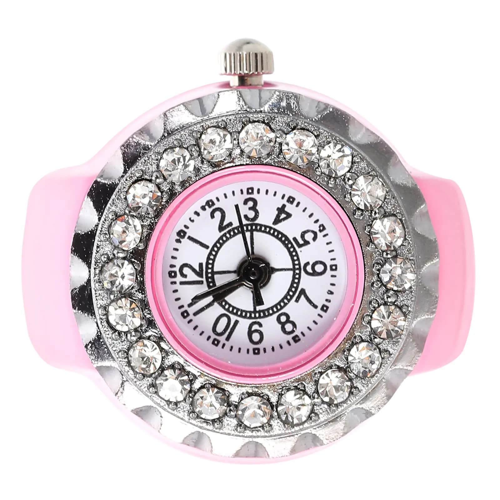 Orologio ad Anello Luccicante con Cornice in Acciaio Inossidabile Sicura, Elegante Decorazione da Dito per Uso Quotidiano, Orologio da Dito Trendy per Donne