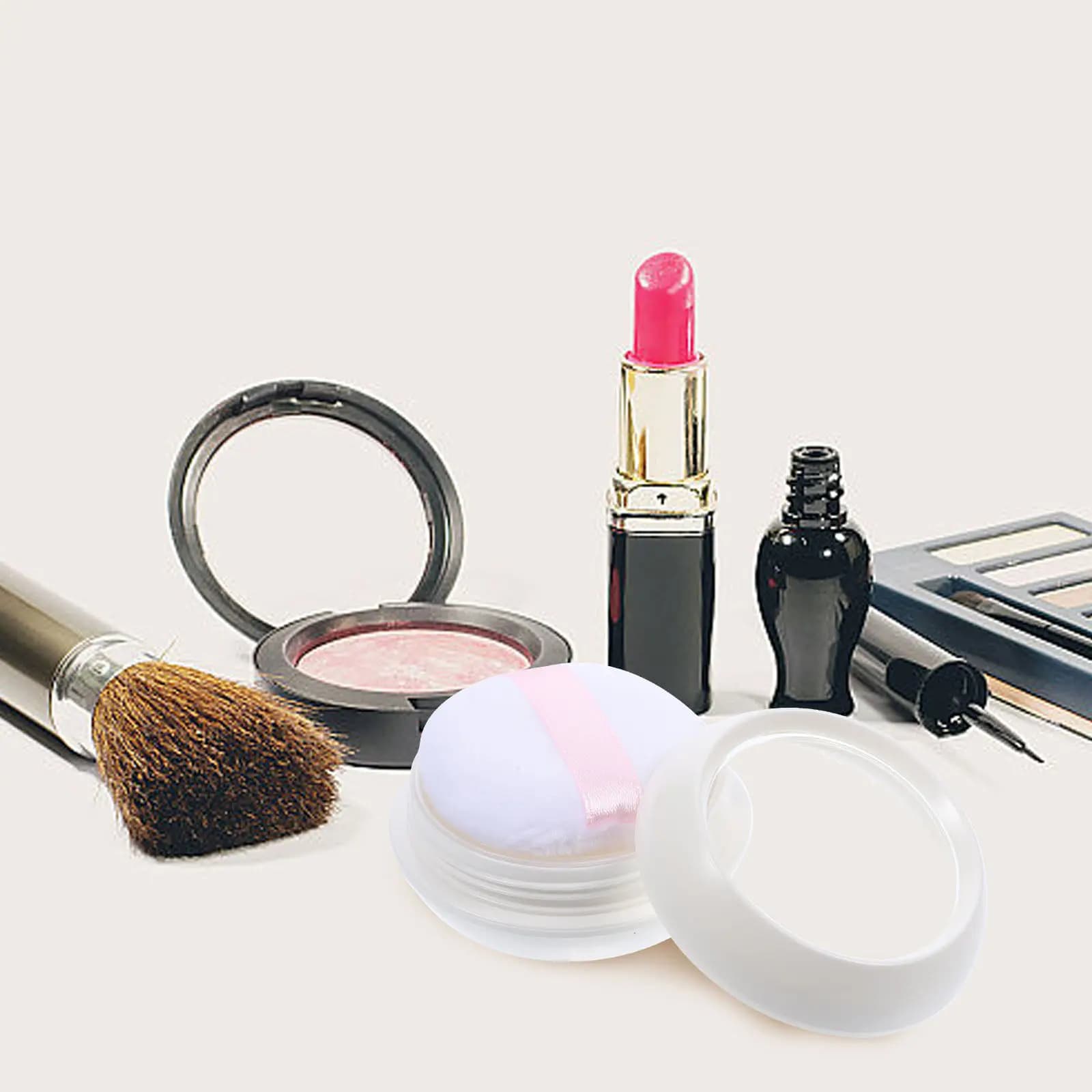 1Set Loose Face Powder Compact Container 10G Reusable Makeup Powder Box for Travel Cosmetics Storage Portable Makeup Containers