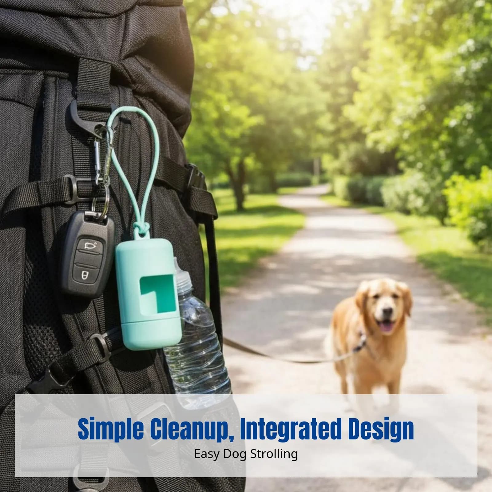 Porta sacchetti igienici per cani, Dispenser per sacchetti igienici per animali domestici, Custodia portatile, ABS, Staccabile, Cinghia per appendere, Per esterni