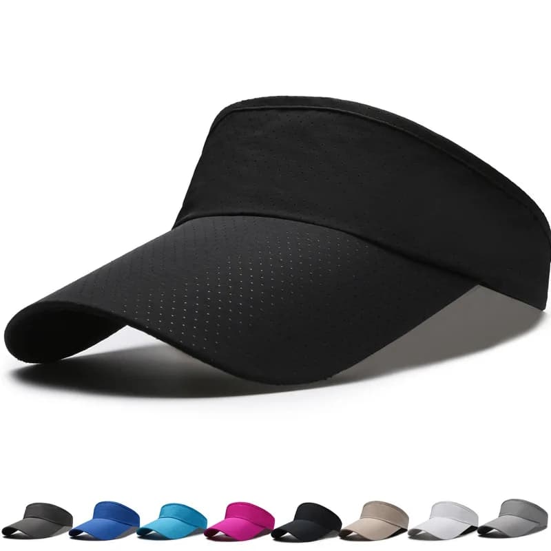 Cappelli da sole estivi traspiranti per uomo donna visiera regolabile protezione UV top vuoto solido sport tennis golf corsa protezione solare