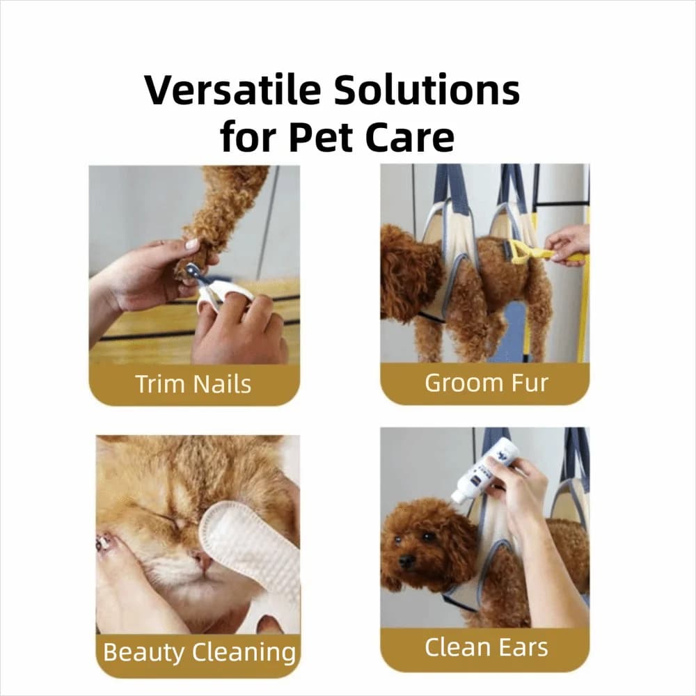 Durable Hanging Cat Grooming Hammock Elastic Anti Bite Pet Nail Clip Bag Anti Scratch Sturdy Dog Grooming Sling Cat Supplies