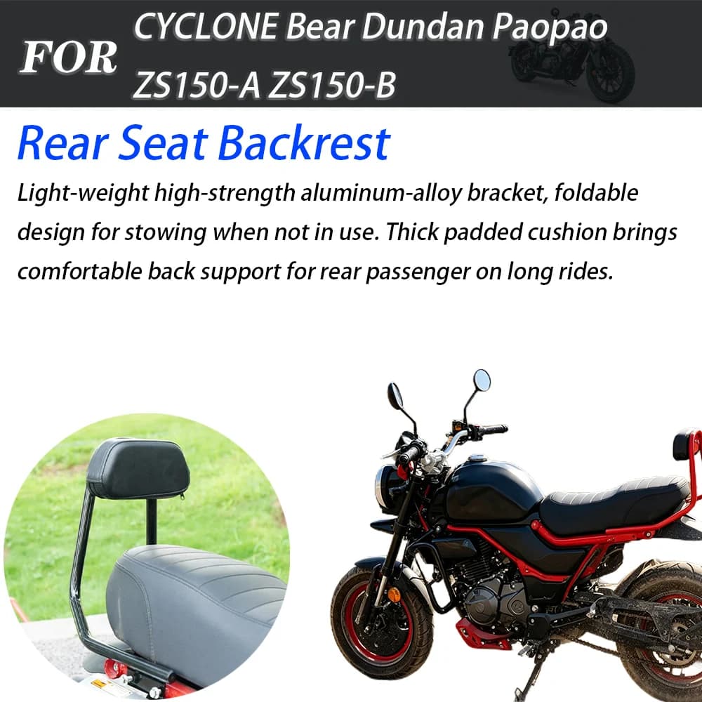 Sport Scooter Passenger Backrest Rear Seat Padded Back Support Modified Accessories For KYMCO Racing H150 RKH150