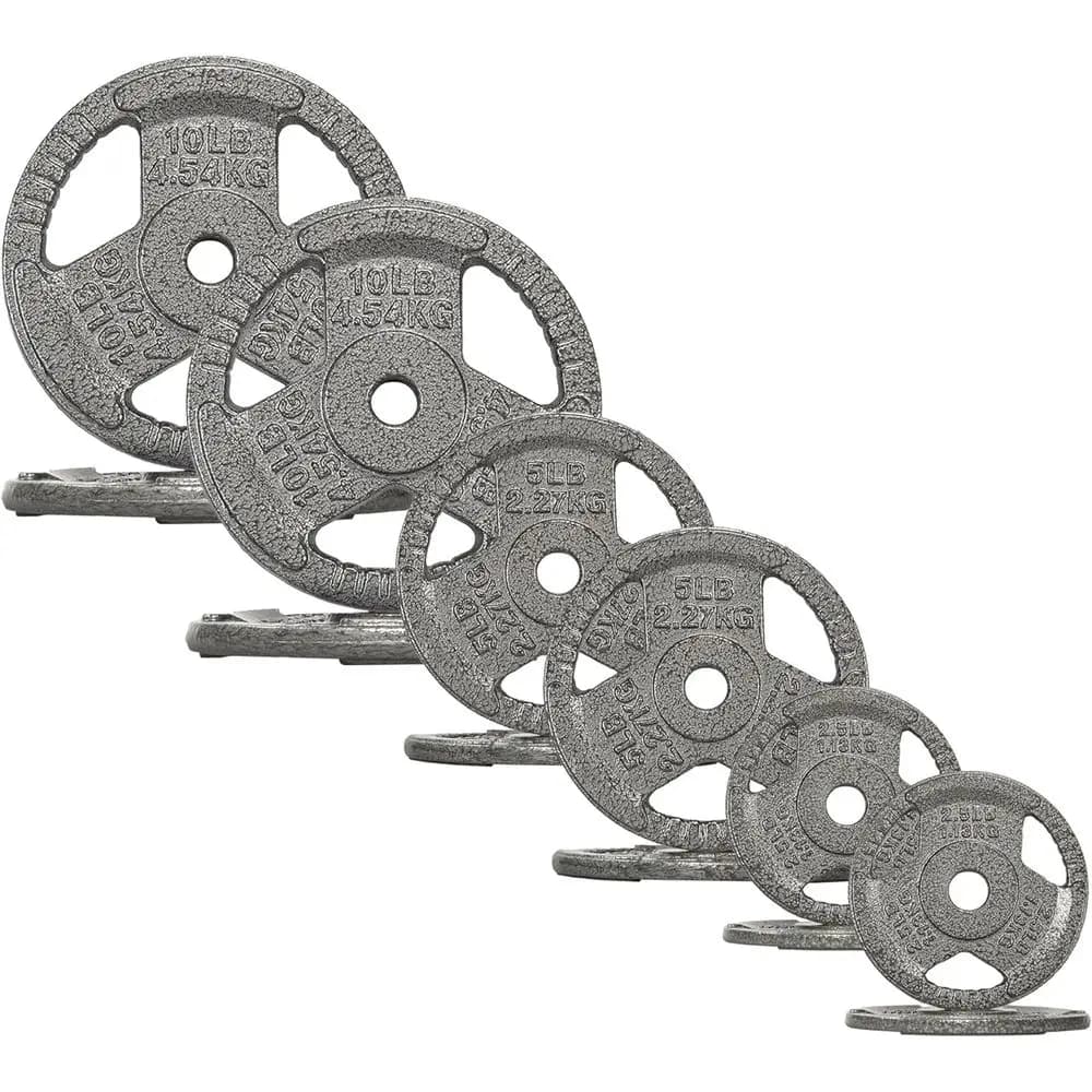 Dischi in Ghisa da 1 Pollice per Allenamento di Forza e Sollevamento Pesi, 35LB, 70LB, 120LB