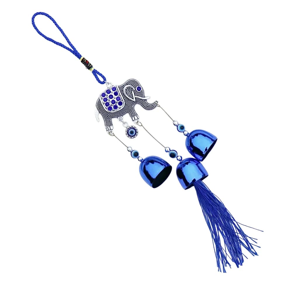 Handmade Metal Blue Eyes Wind Chime Bells Devil's Eye Hanging Wind Chime Sun Moon Amulet Tree of Life Wind Music Bell